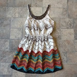 Boho chevron festival dress size small BNWT